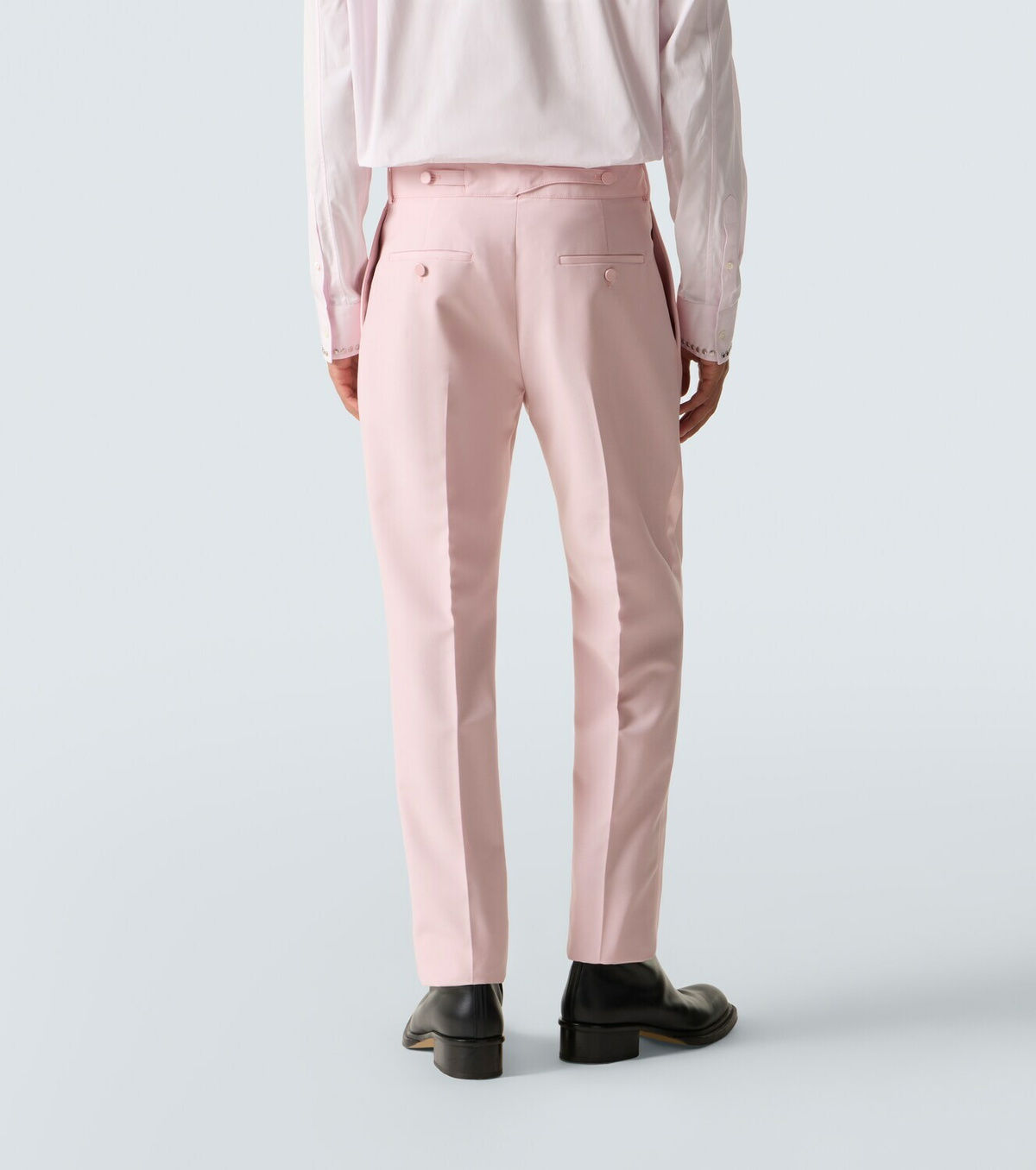McQueen Silk-trimmed wool and mohair slim pants