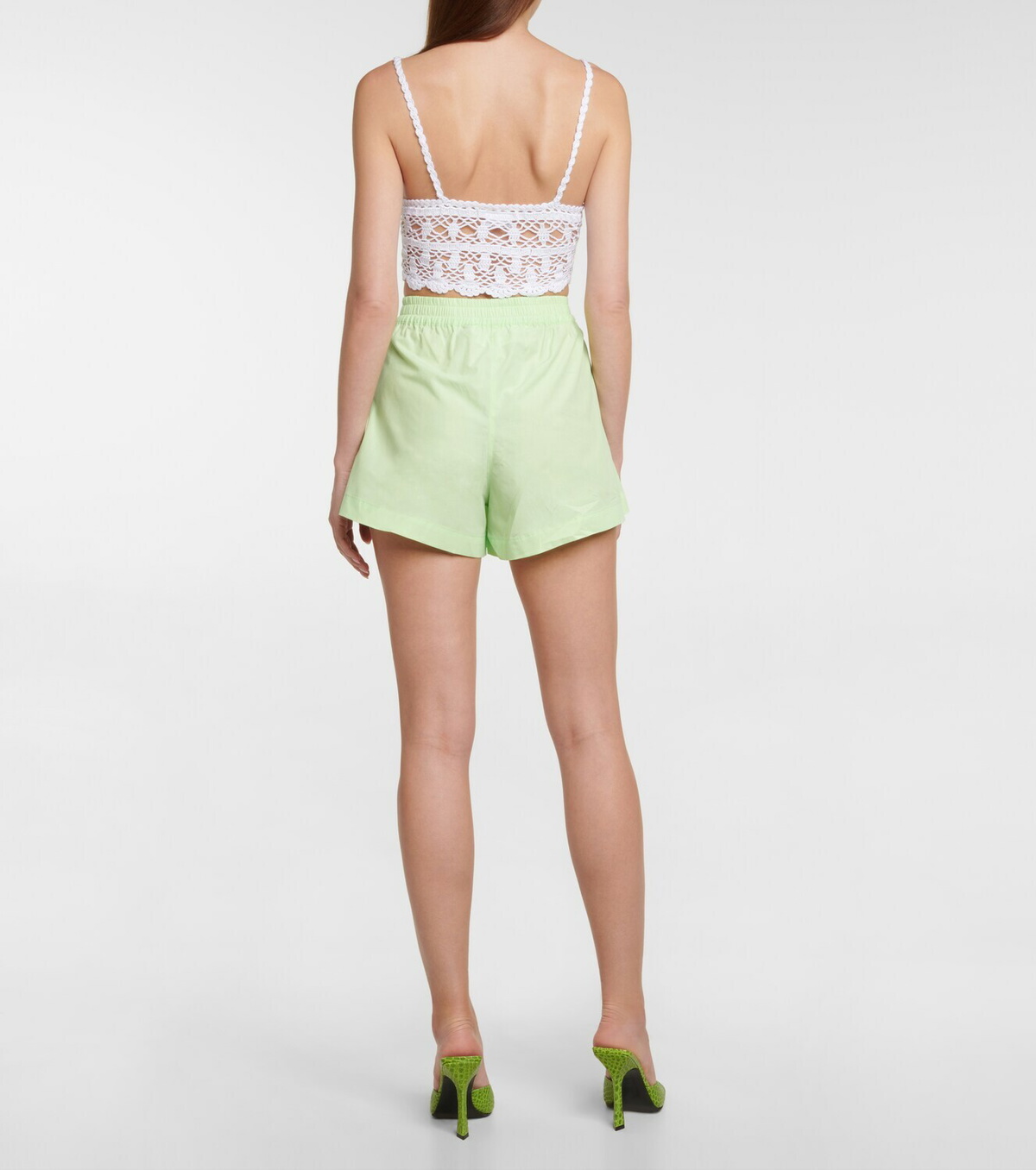 Rotate Birger Christensen Ponisan cotton poplin shorts