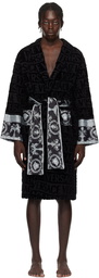 Versace Underwear Black 'I Heart Baroque' Robe