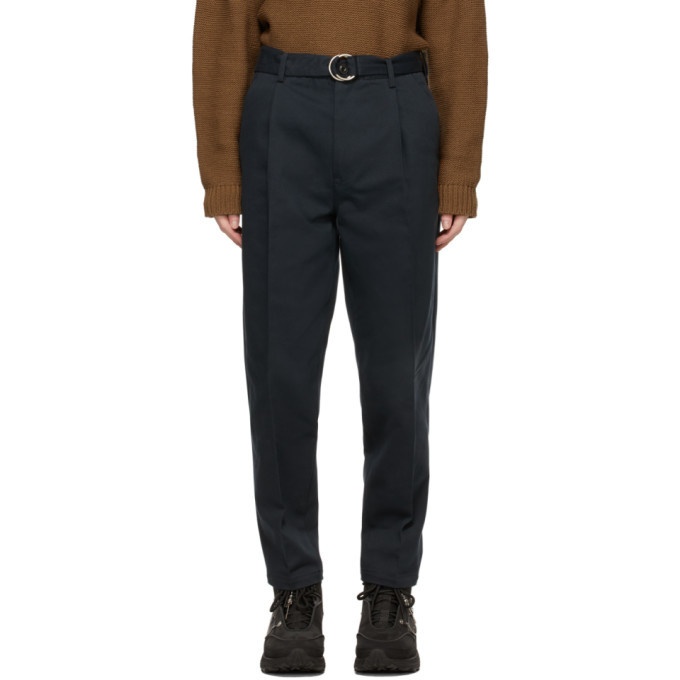 Photo: Doublet Navy Silk Chino Trousers