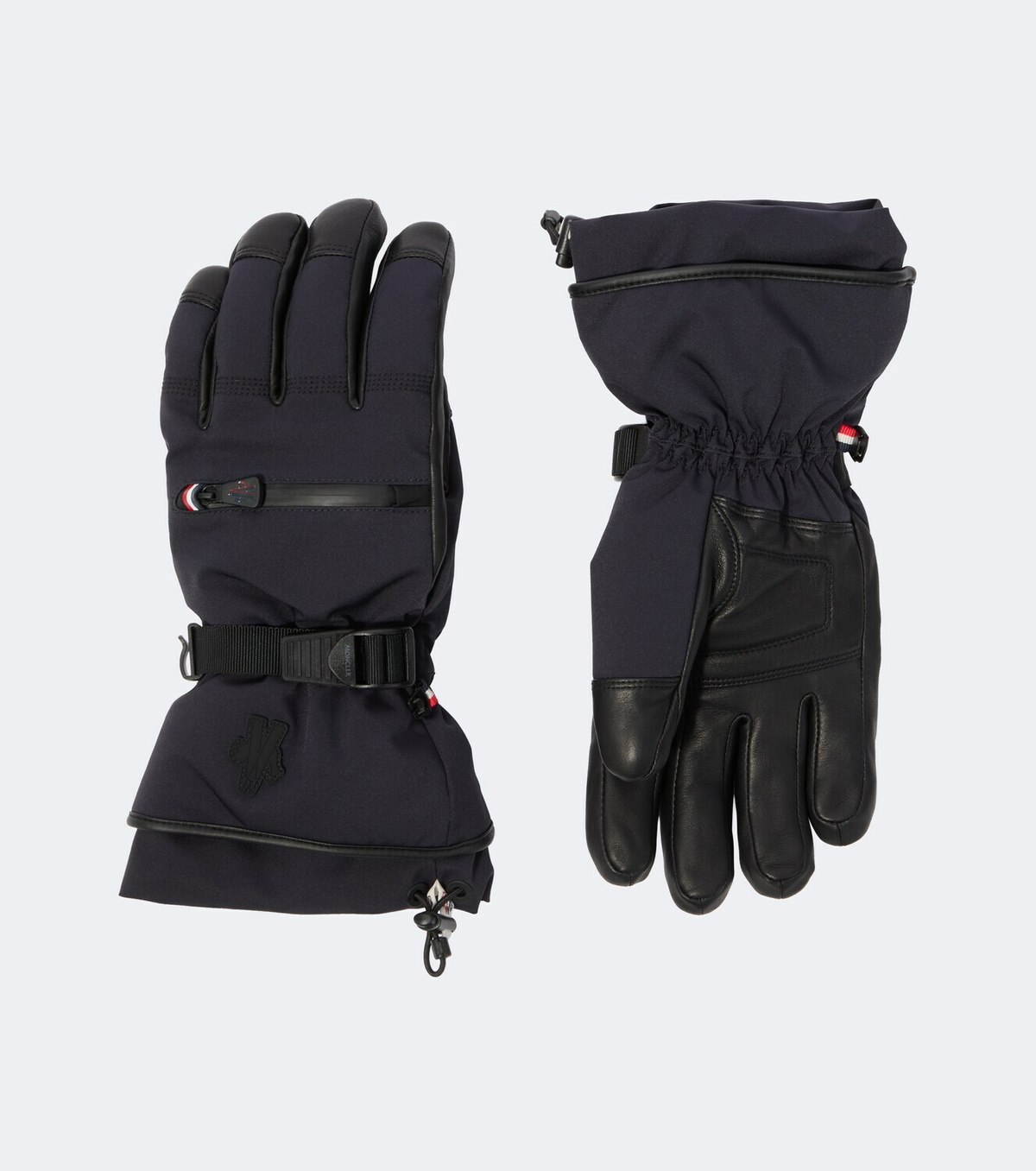 Moncler Grenoble Leather-trimmed ski gloves