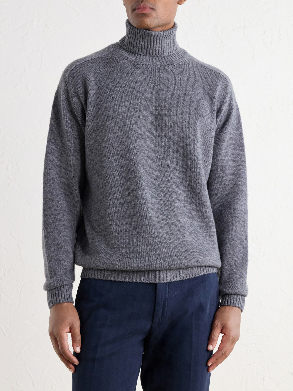 Boglioli - Virgin Wool and Cashmere-Blend Rollneck Sweater - Gray