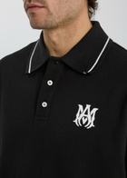 Amiri Logo Piqué Cotton Polo Shirt Black