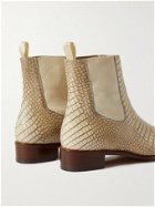 TOM FORD - Croc-Effect Leather Chelsea Boots - Neutrals