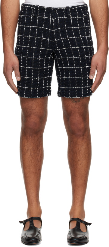 Photo: Anna Sui Navy Windowpane Tweed Shorts