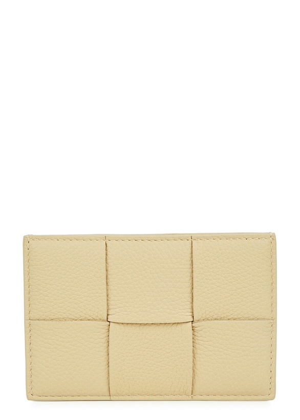 Photo: Bottega Veneta Intreccio Sand Leather Card Holder