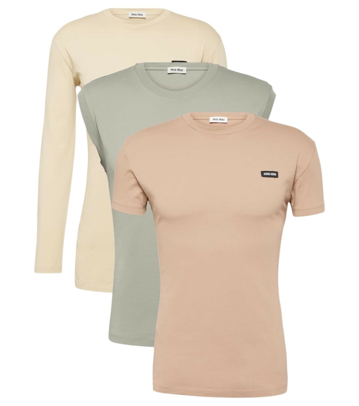 Photo: Miu Miu Set of 3 cotton jersey T-shirts