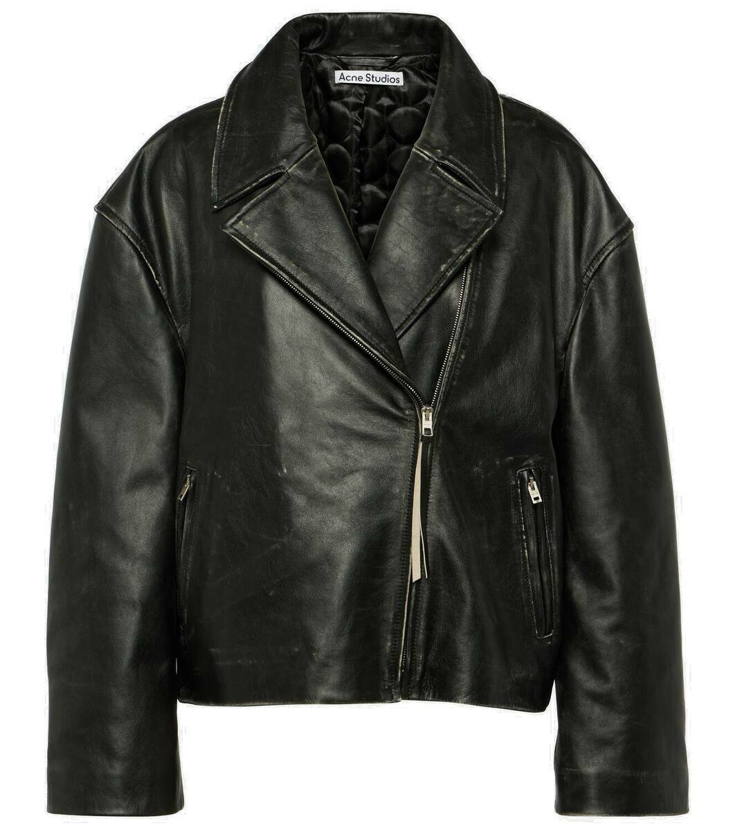 Acne Studios Lilket distressed leather jacket Acne Studios