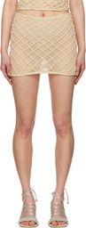 Isa Boulder Beige Macramist Miniskirt