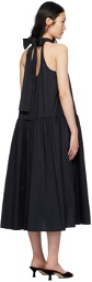 Staud Black Marlowe Midi Dress
