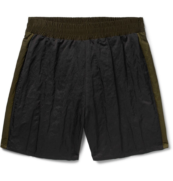 Photo: Maison Margiela - Wide-Leg Striped Nylon-Satin Shorts - Men - Black