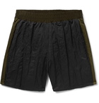 Maison Margiela - Wide-Leg Striped Nylon-Satin Shorts - Men - Black