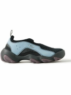 Oakley Factory - Brain Dead Flesh Panelled Suede, Mesh and Scuba Slip-On Sneakers - Blue