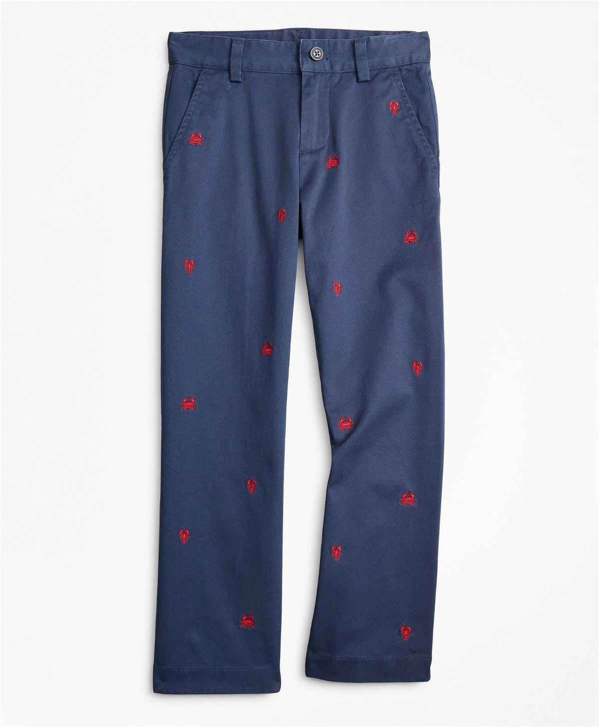 Photo: Brooks Brothers Boys Washed Cotton Embroidered Stretch Chinos | Navy