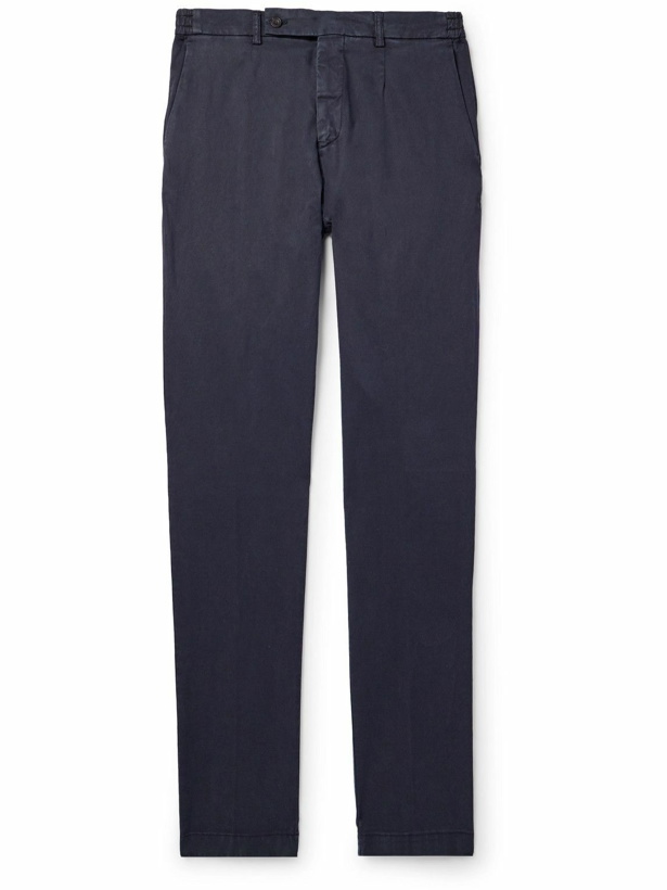 Photo: Thom Sweeney - Straight-Leg Stretch-Lyocell and Cotton-Blend Twill Chinos - Blue