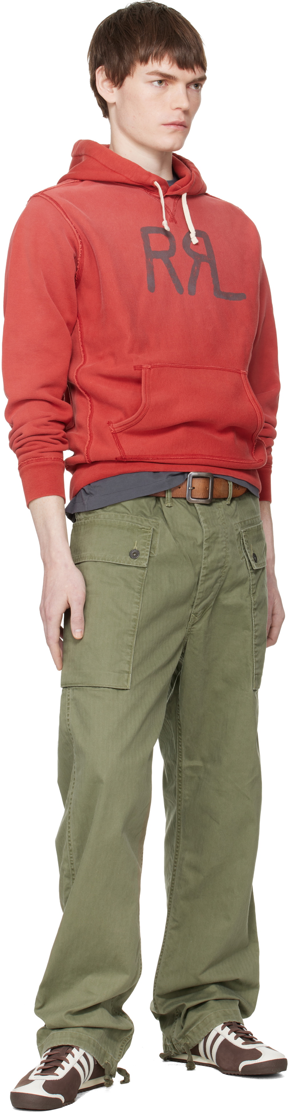 RRL Green Herringbone Field Cargo Pants