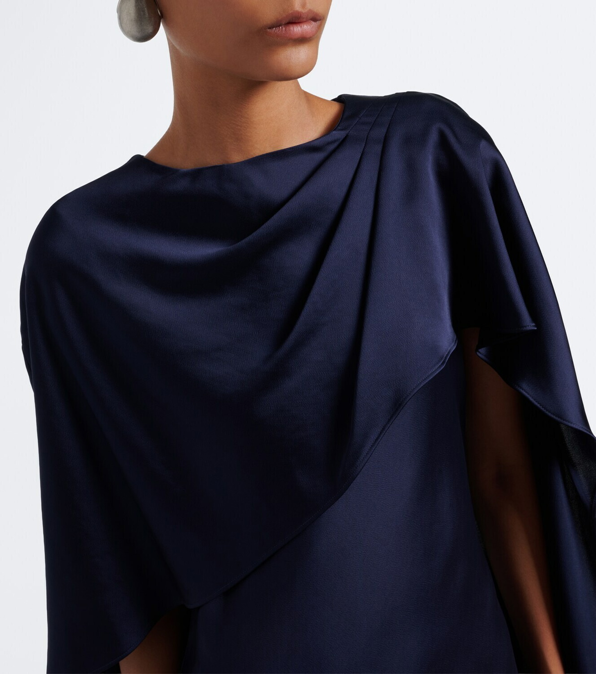 Simkhai Izel asymmetric caped satin gown