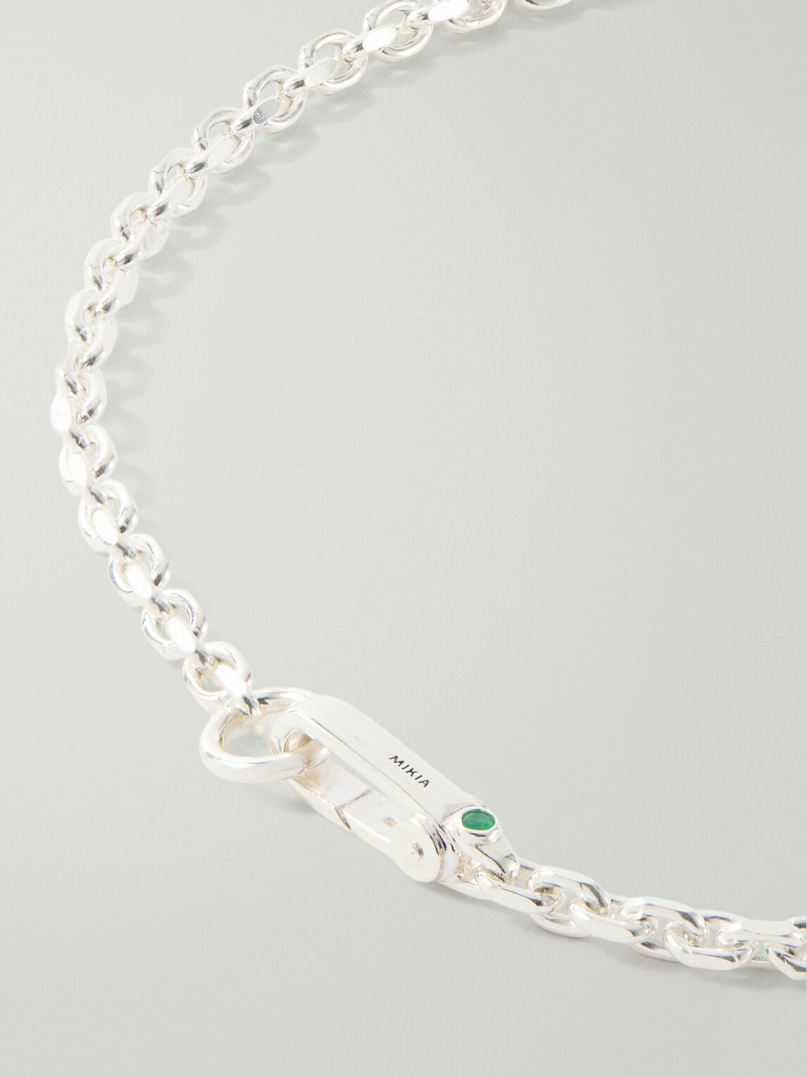 Mikia - Sterling Silver and Emerald Necklace