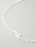 Mikia - Sterling Silver and Emerald Necklace