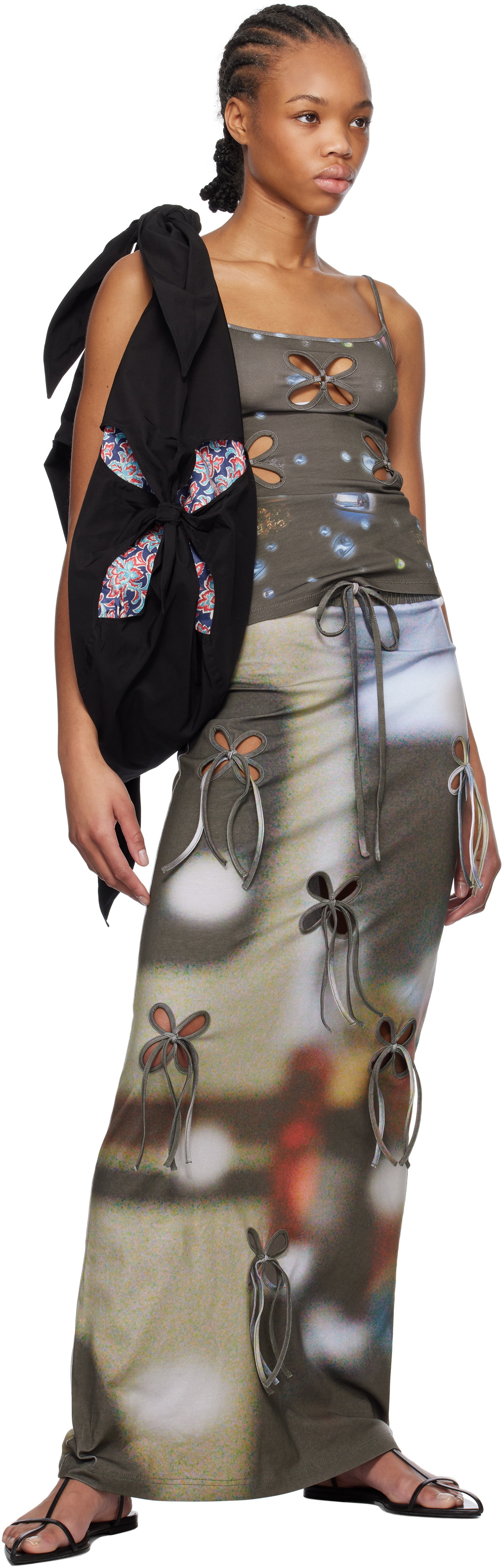 J.Kim Multicolor Anton Belinskiy Edition Car Printed Maxi Skirt