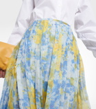 Dries Van Noten - Floral-printed chiffon midi skirt