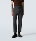Versace Cropped wool and mohair straight pants