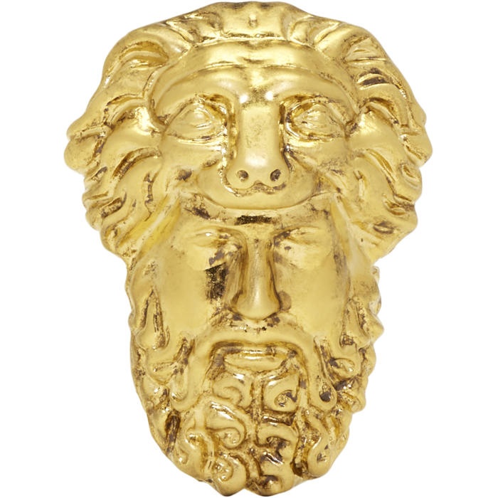 Photo: Gucci Gold Hercules Mask Ring