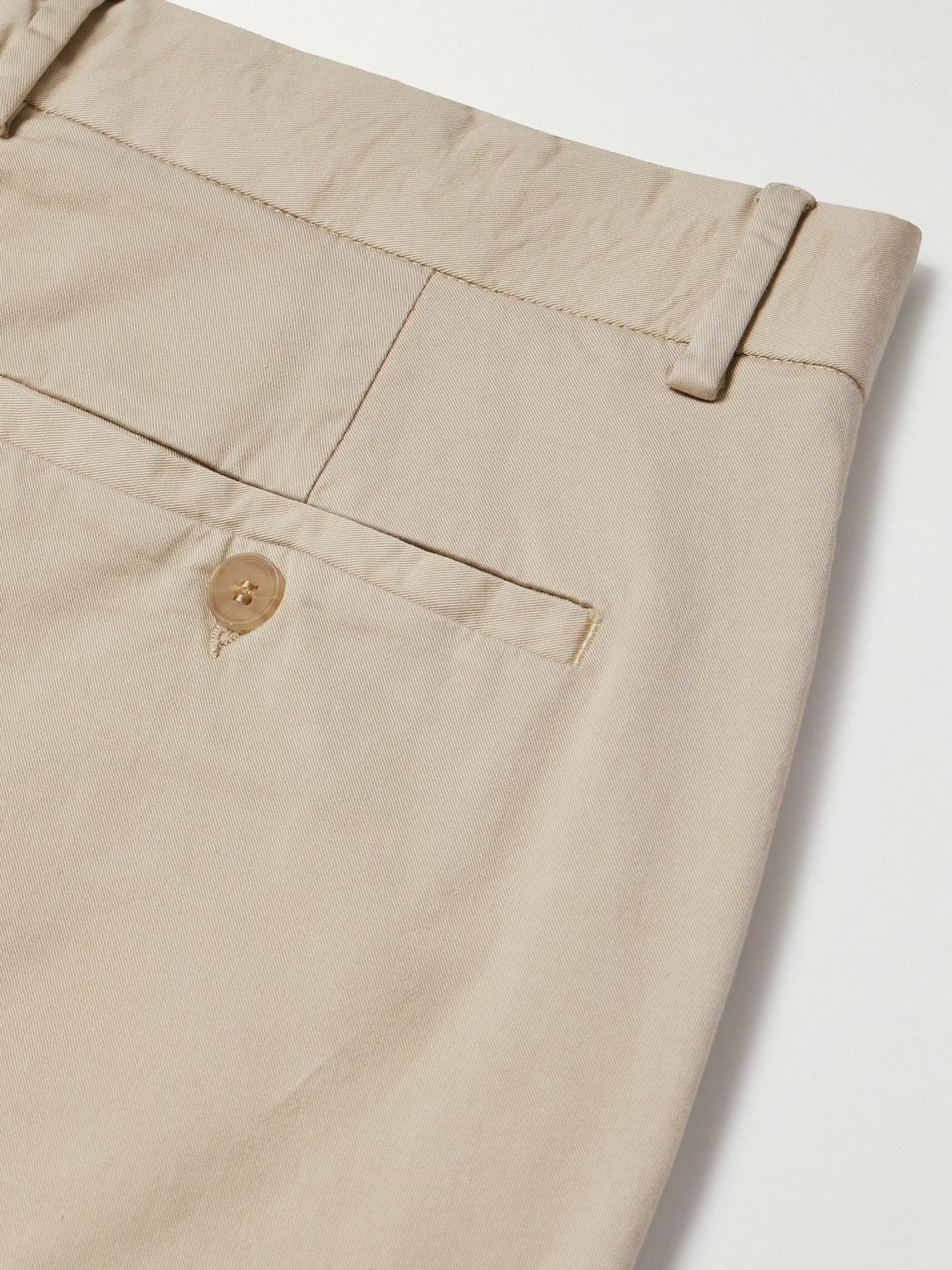 Sunspel - Straight-Leg Garment-Dyed Cotton-Blend Twill Chinos - Neutrals