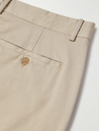Sunspel - Straight-Leg Garment-Dyed Cotton-Blend Twill Chinos - Neutrals