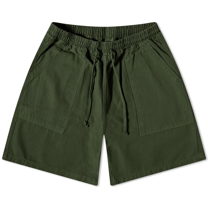 Photo: Service Works Men's Classic Canvas Chef Short in Olive