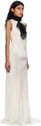 Ann Demeulemeester Off-White Leah Long Asymmetric Sleeveless Maxi Dress