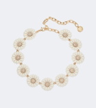 Carolina Herrera Crystal-embellished floral necklace