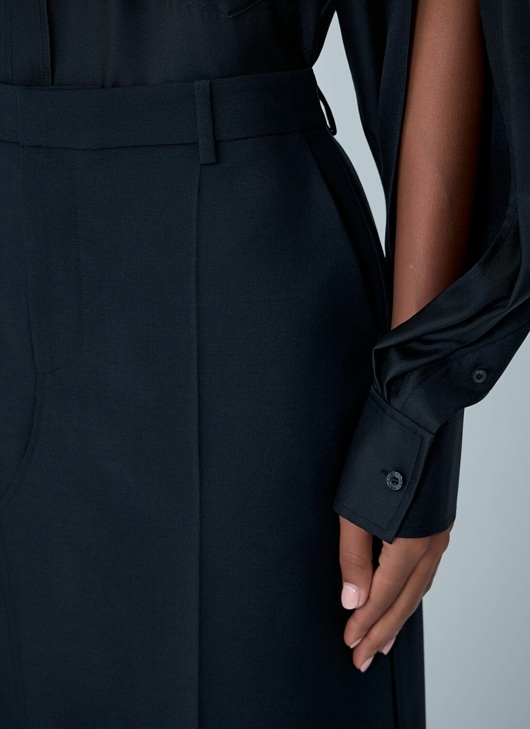 Alexander Wang Tailored Wool-Mohair Maxi Skirt