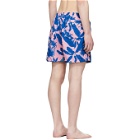 Bather Pink and Blue Tropical Palms Swim Shorts