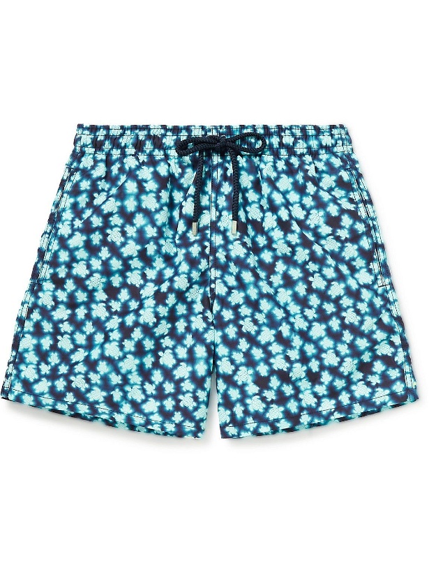 Photo: Vilebrequin - All Over Turtle Mid-Length Printed Recycled Swim Shorts - Blue