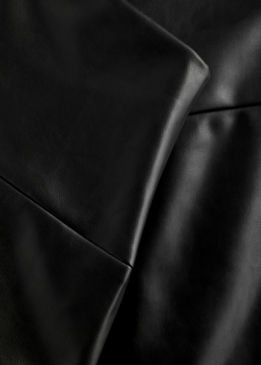 Norma Kamali Faux Leather Skirt Black