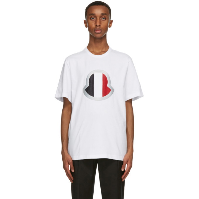 Photo: Moncler White Large Logo T-Shirt