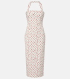 Posse Ebony lace-trimmed printed cotton-blend midi dress