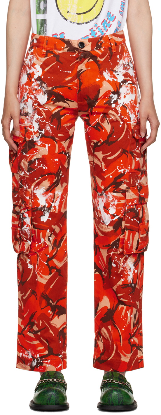 Martine Rose Orange Camouflage Trousers
