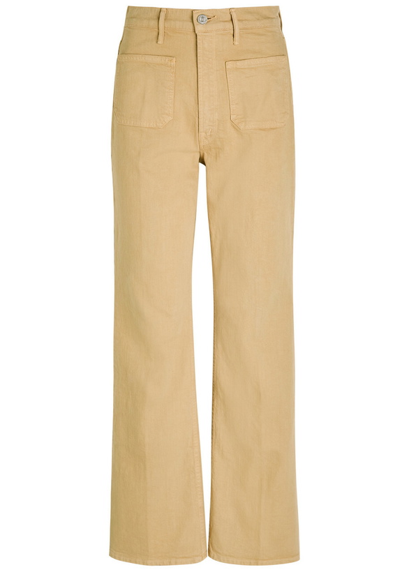 Photo: Mother Patch Pocket Brooke Wide-leg Stretch-denim Jeans Beige