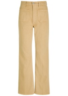 Mother Patch Pocket Brooke Wide-leg Stretch-denim Jeans Beige