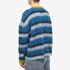 Brain Dead Men's Boxy Stripe Crew Knit in Blue Multi