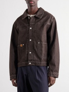 Officine Générale - Vince Pleated Organic Denim Jacket - Brown