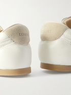 LEMAIRE - Suede-Trimmed Leather Sneakers - White