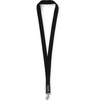 Valentino - Valentino Garavani Logo-Print Leather-Trimmed Webbing Lanyard - Black