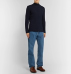 Séfr - Jay Slim-Fit Ribbed Merino Wool-Blend Mock-Neck Sweater - Blue