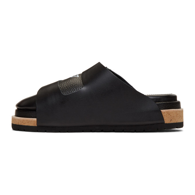 Doublet Black Three-Layered Sandals Doublet