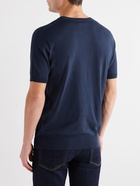 BRIONI - Logo-Embroidered Cotton T-Shirt - Blue