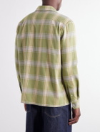 JW Anderson - Reversible-Collar Logo-Embroidered Checked Cotton-Twill Shirt - Green