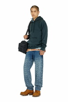 Diesel Hoodie with rips and crystal details - Sweaters Mens in Green